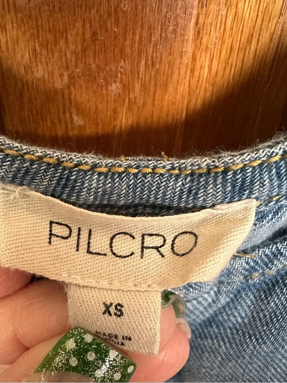 PILCRO ANTHROPOLOGY DENIM JUMPSUIT SIZE XS!! LIKE NEW!! - Picture 6 of 6